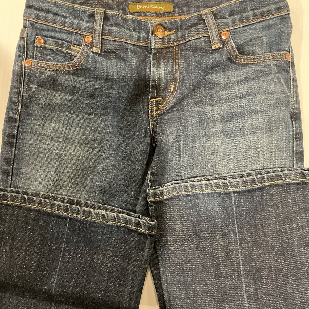 David Kahn Dark Wash Jeans with Contrast Stitching